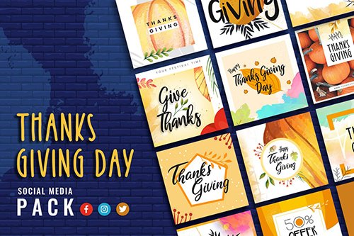 Thanksgiving Day Social Media Template PSD