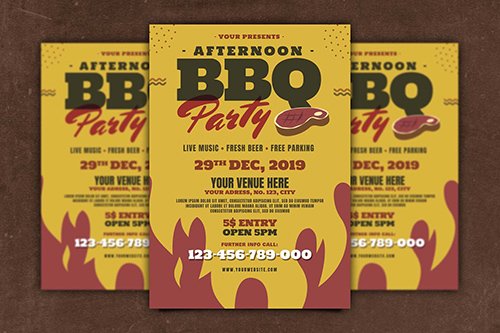 BBQ Party Flyer PSD