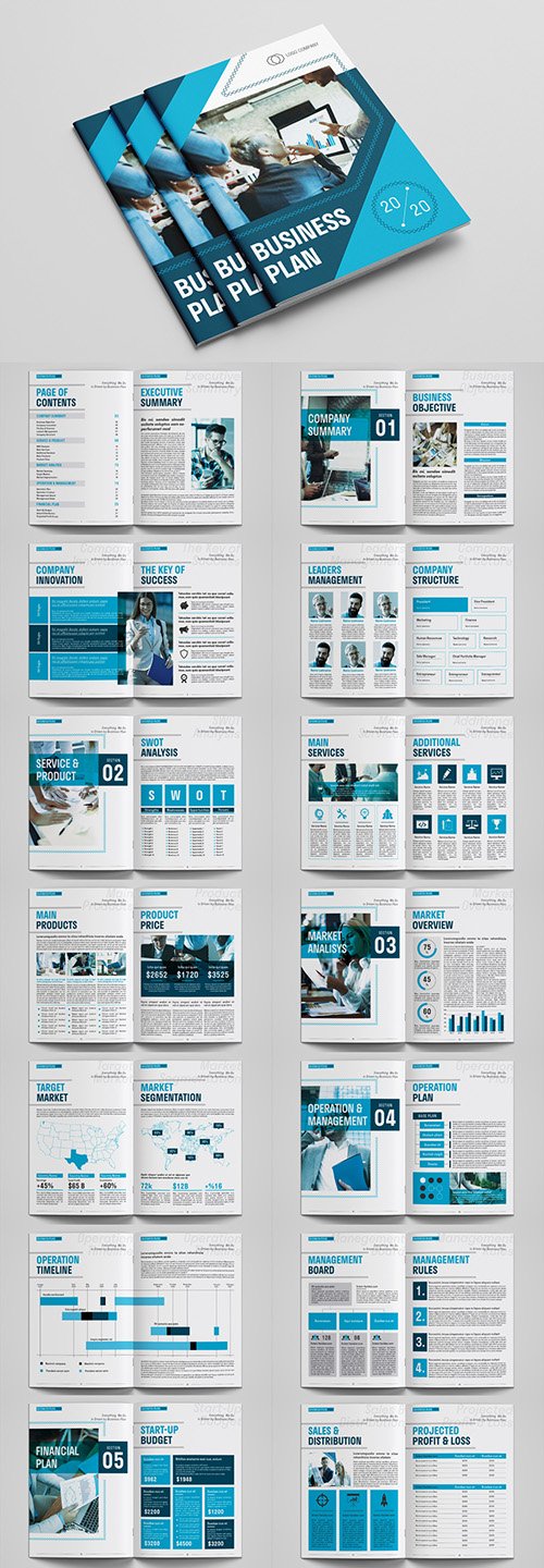 Business Plan Layout with Blue Accents 300387369 INDT