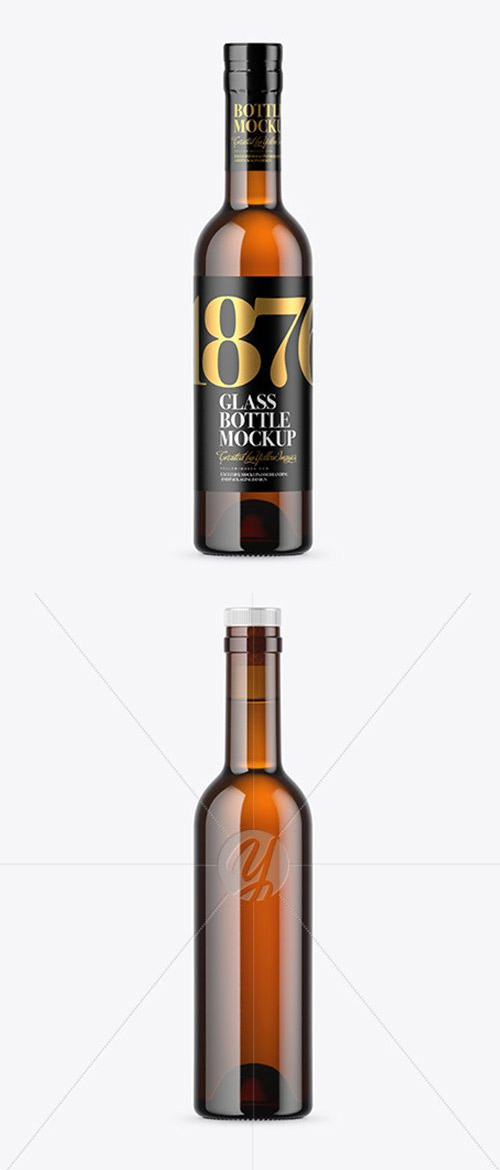Amber Glass Bottle Mockup 42790