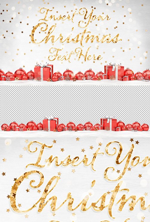 Christmas Card Mockup with Decorations