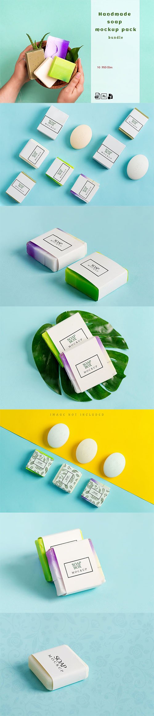 Handmade Soap Bar Mockup Bundle PSD