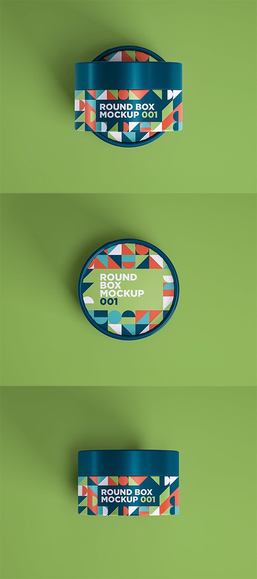 Round Box Mockup 001 PSD