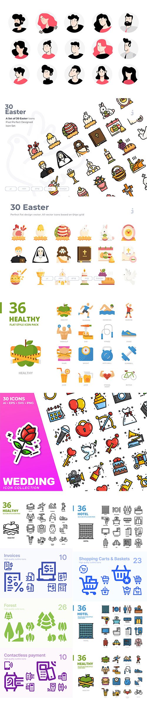 Mix collection of vector icons vol 7
