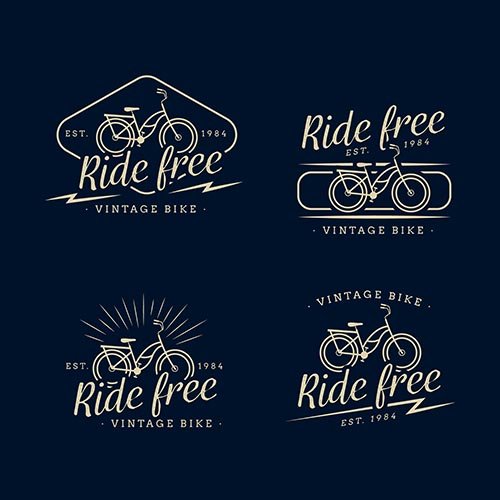 Vintage bike logo collection