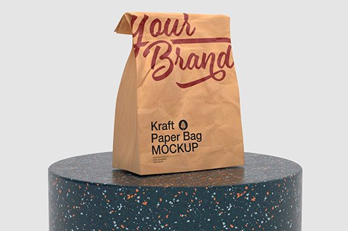 Kraft Paper Bag Mockup PSD