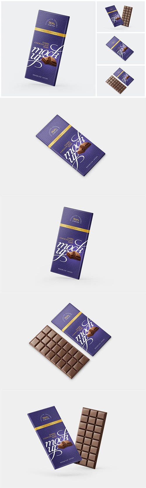 Chocolate Bar Mockup Set PSD