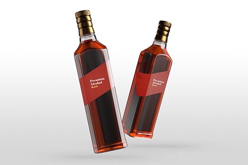 Premium Alcohol Bottle Mockups PSD
