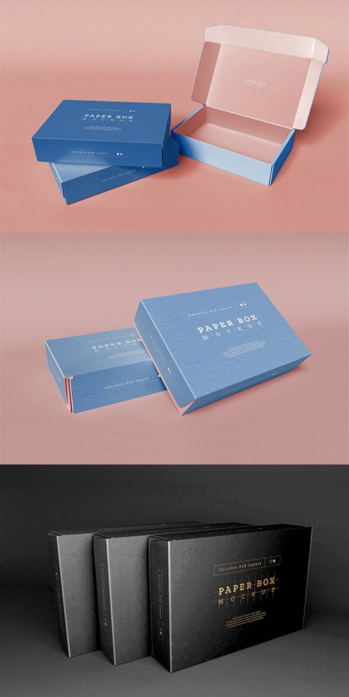 Paper Boxes Packaging Mockup PSD