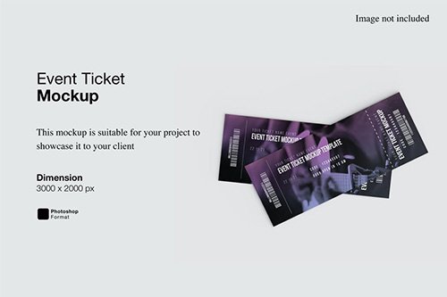 Event Ticket Mockup PSD