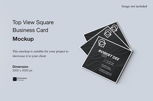 Top View Square Business Card Mockup PSD