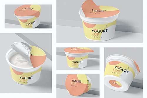 Yogurt Cup Mockups PSD