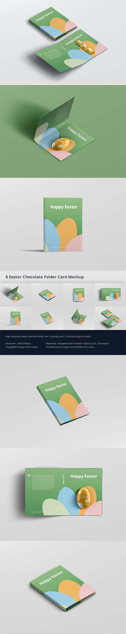 Easter Folder Card Mockup PSD