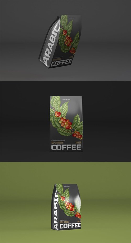 Coffee Bag Mockup PSD
