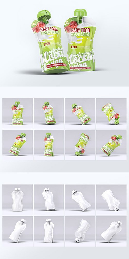 Baby Food Spout Pouch Mock-Up PSD