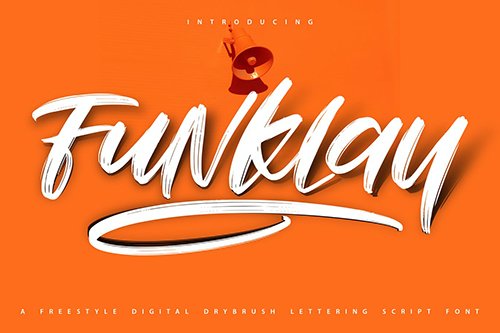Funklay | Drybrush Lettering Script Font