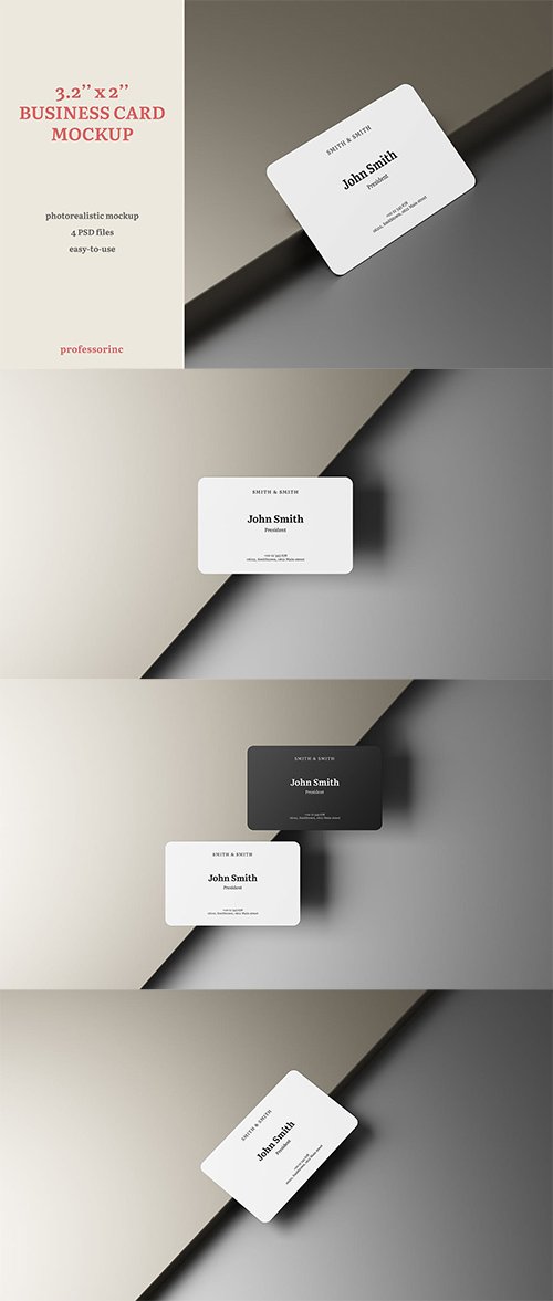3.2x2 Business Card Mockup PSD