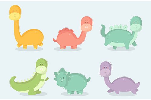 Cartoon dinosaur illustrations
