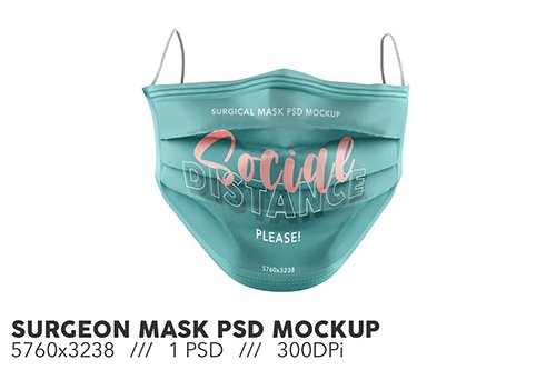 Surgeon Mask PSD Mockup