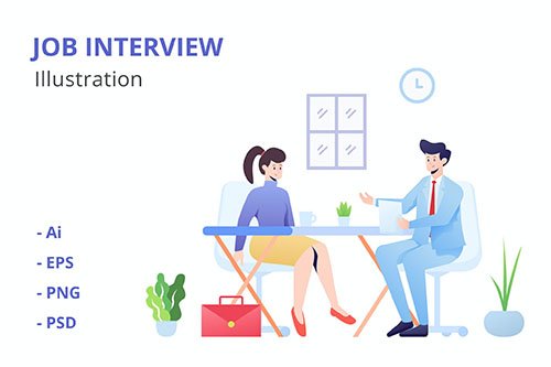 Job interview illustrations
