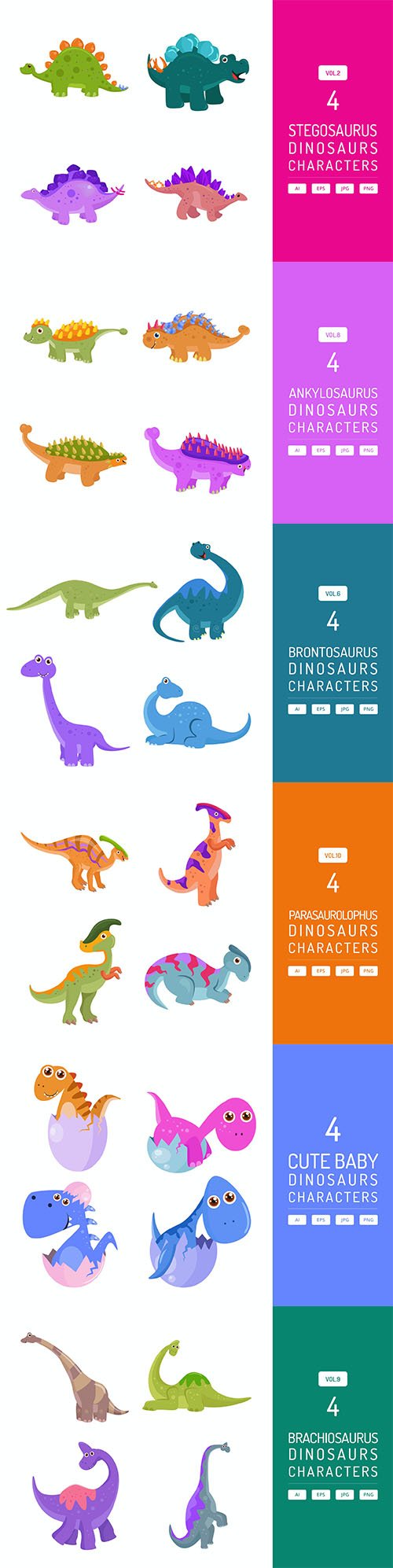 Dinosaurs Character Set