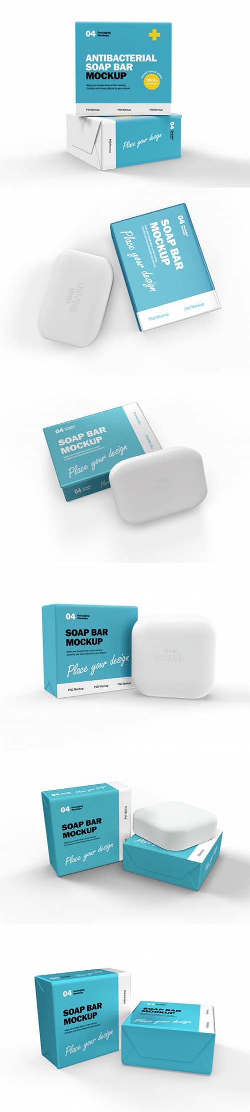 Antibacterial soap boxes mockup
