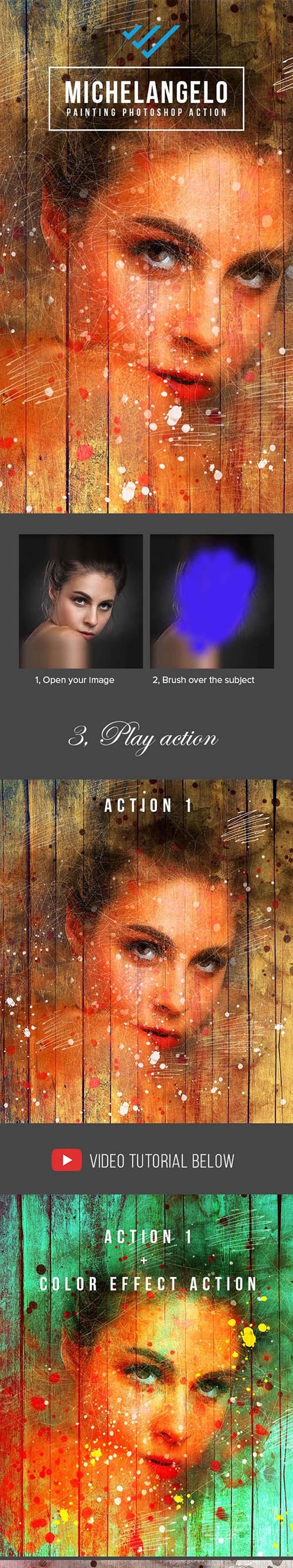 Michelangelo Painting Photoshop Action