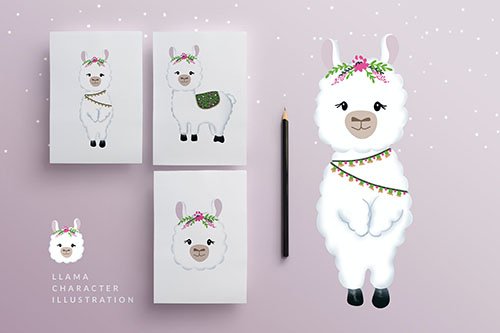 Illustration - Llama Character