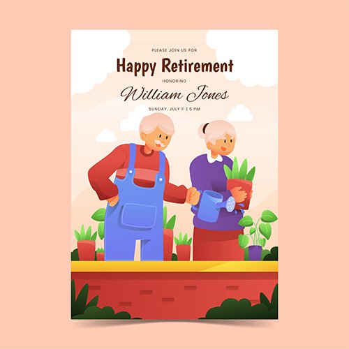 Gradient retirement greeting card
