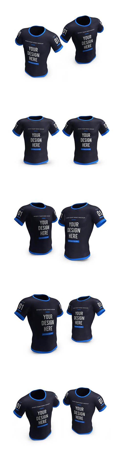 Sporty tshirt jersey 3d mockup