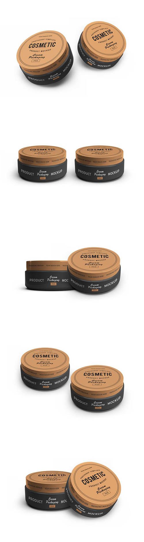 Cream cosmetic jar 3d mockup
