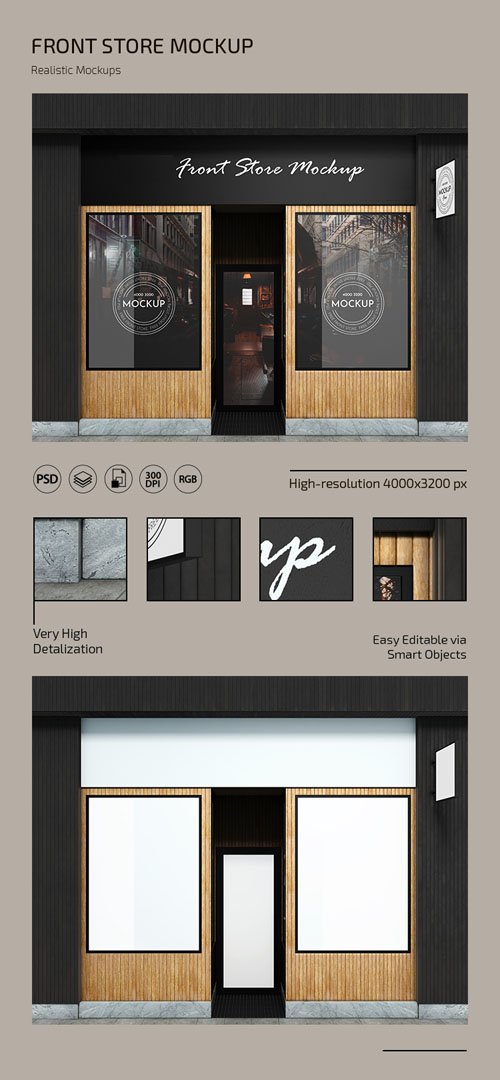 Front Store PSD Mockup Template