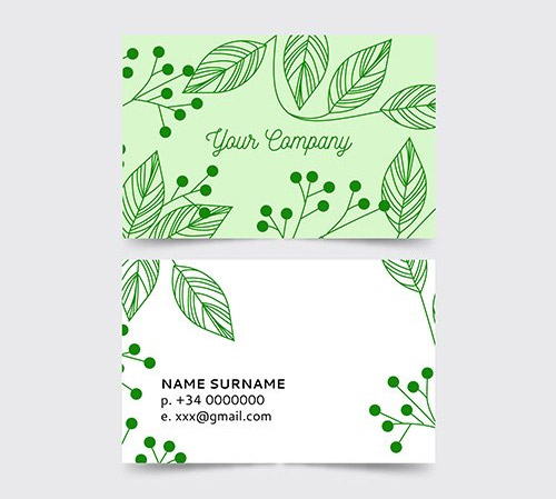 Elegant business card with nature concept