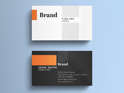 Corporate Business Card Layout with Orange Accents