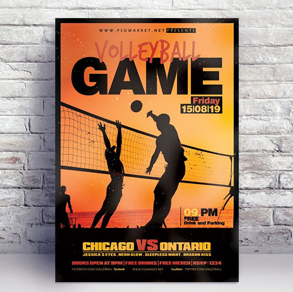 Volleyball Flyer - PSD Template