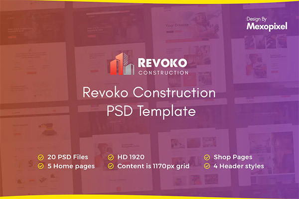 Revoko - Construction PSD Template