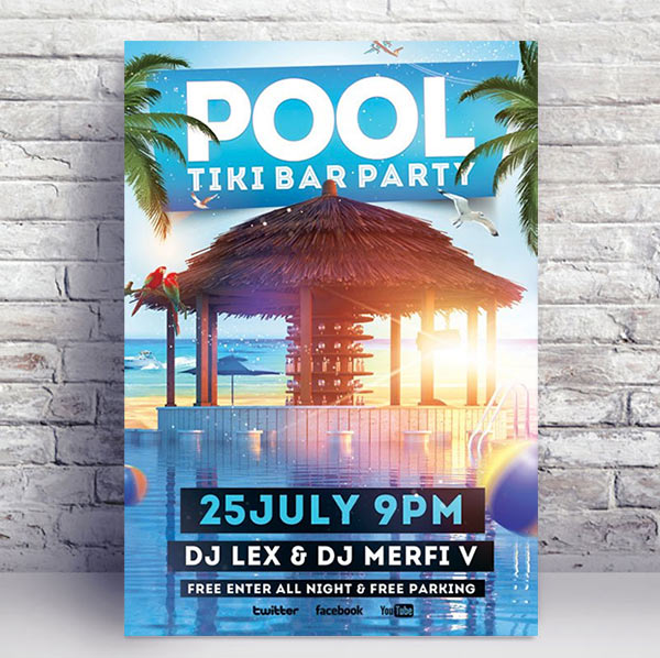 Pool Party Flyer - PSD Template