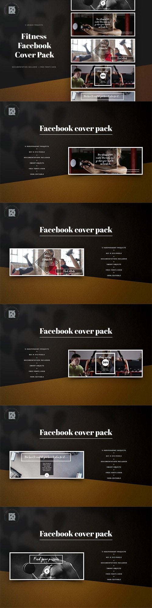 Fitness Facebook Cover Pack