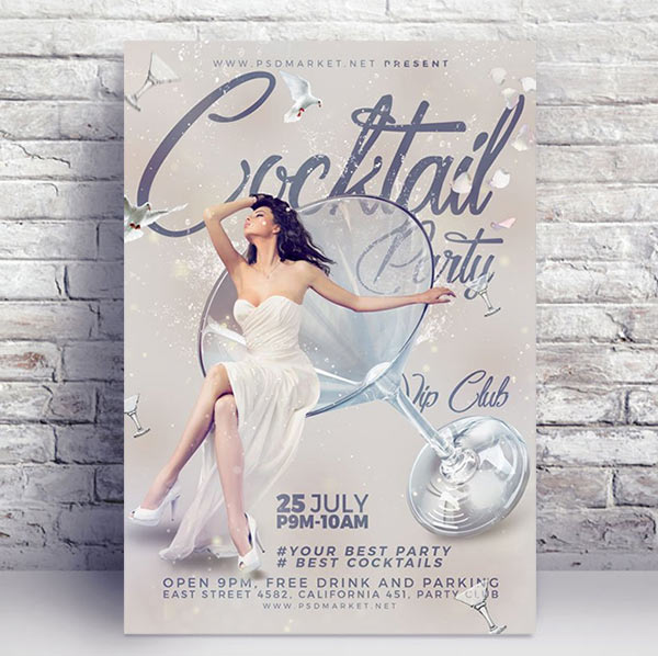 Cocktail Party Flyer - PSD Template