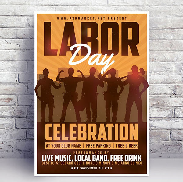 Labor Day Flyer - PSD Template