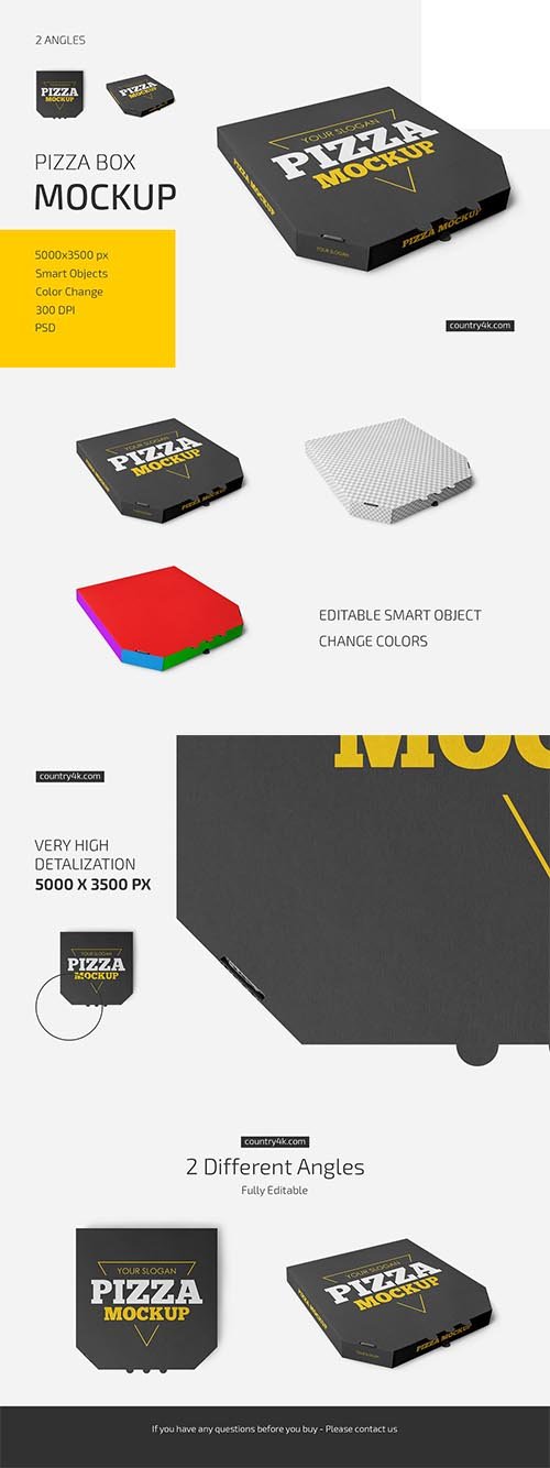 Pizza Box Mockup Set 6019339