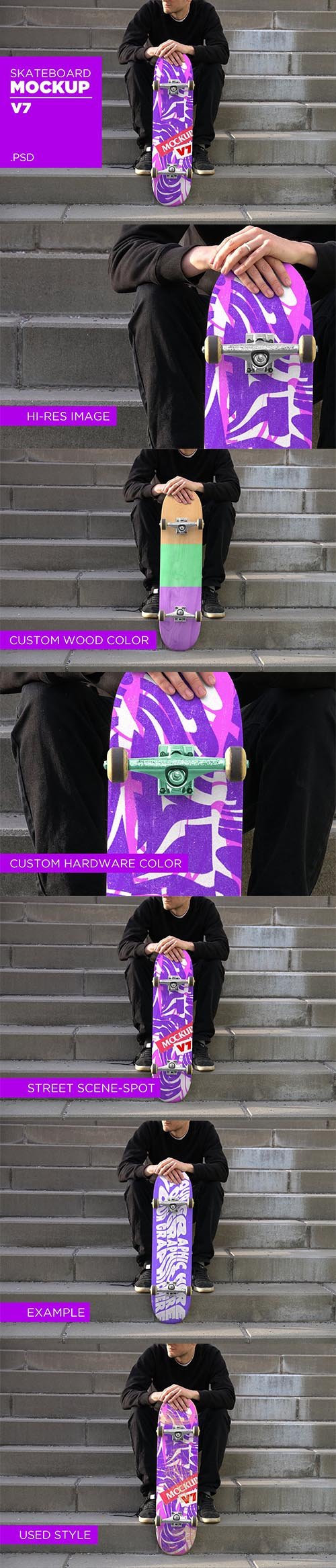 Skateboard Mockup V7 - PSD 5935931