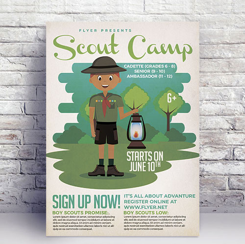 PSD Summer A5 Template - Scout Camp