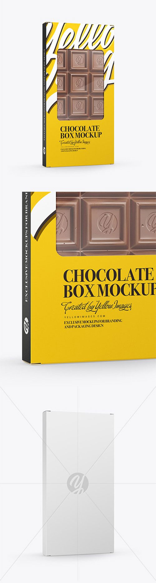 Glossy Chocolate Box W/ Window Mockup