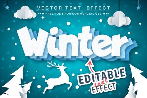 Winter - editable text effect, font style