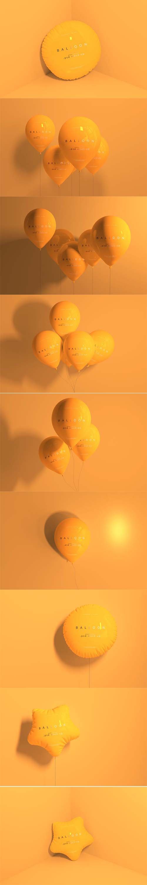 Orange balloon mockup