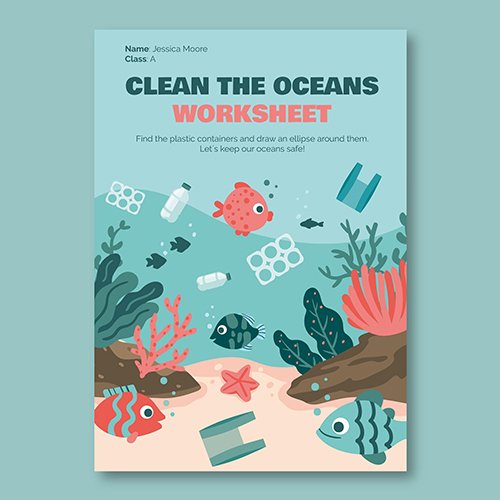 Creative ocean environment worksheet flyer
