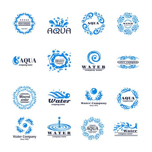 Water logo set