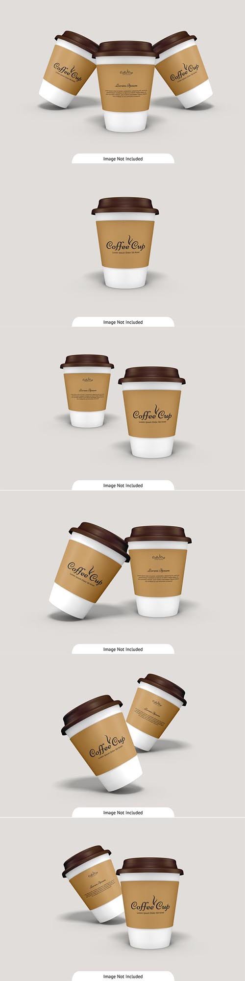 Coffee cup with cardboard mockup