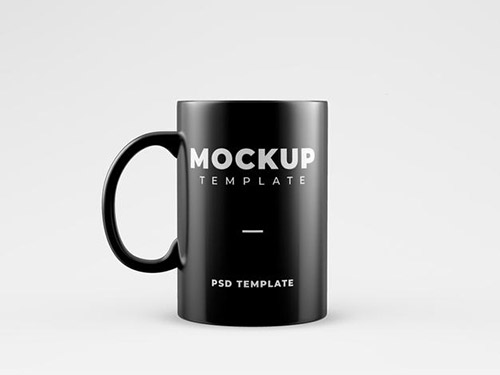 Black mug mockup psd template